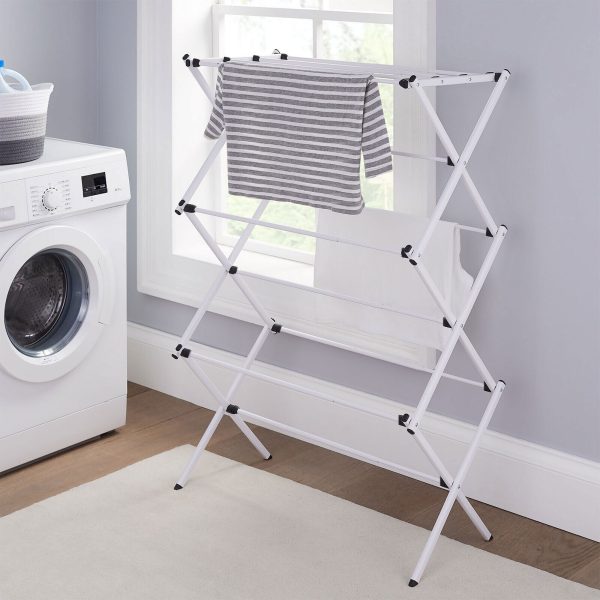 3 Tier Clothes Airer Dryer Metal Laundry Horse Drying Rack Indoor Outdoor Patio - Image 7