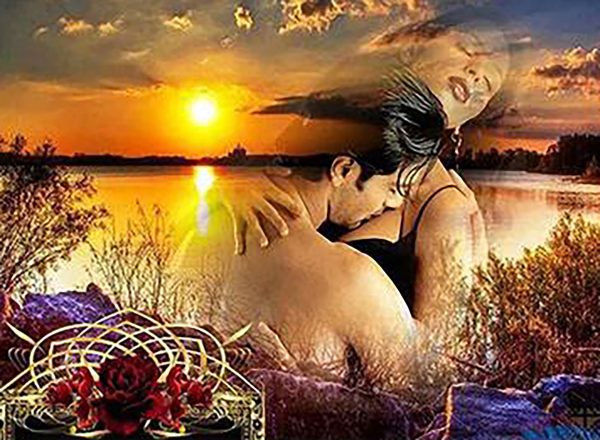 Sunset Lovers Abstract Diamond Painting