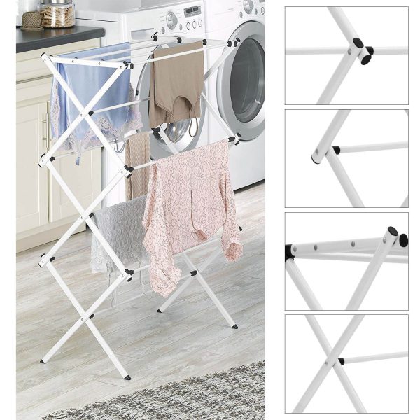 3 Tier Clothes Airer Dryer Metal Laundry Horse Drying Rack Indoor Outdoor Patio - Image 10
