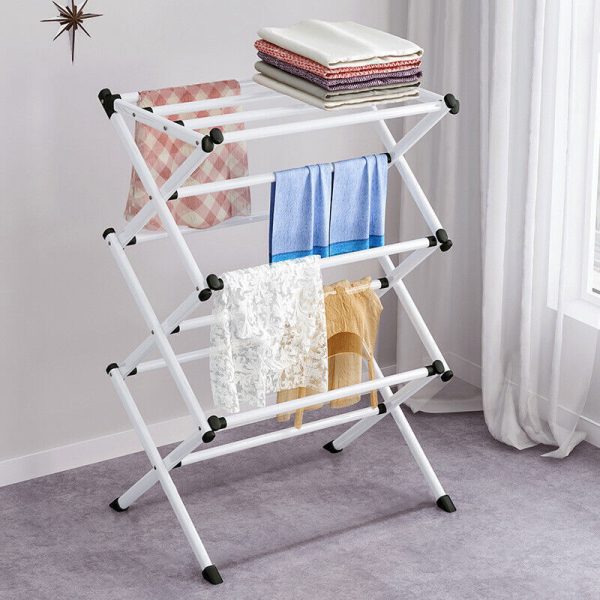 3 Tier Clothes Airer Dryer Metal Laundry Horse Drying Rack Indoor Outdoor Patio - Image 6