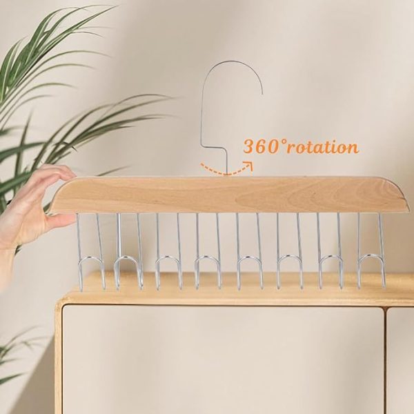 3Pcs Bra Hangers For Closet Organizer, All In One Hanger - 360 Rotating, Tank Top Hanger With 8 Hooks, Bra Organizer, Space Saving Closet Organizer For Tops, Bras, Camisoles, Scarfs Or Belts - Image 4