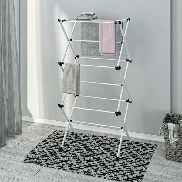 3 Tier Clothes Airer Dryer Metal Laundry Horse Drying Rack Indoor Outdoor Patio - Image 5