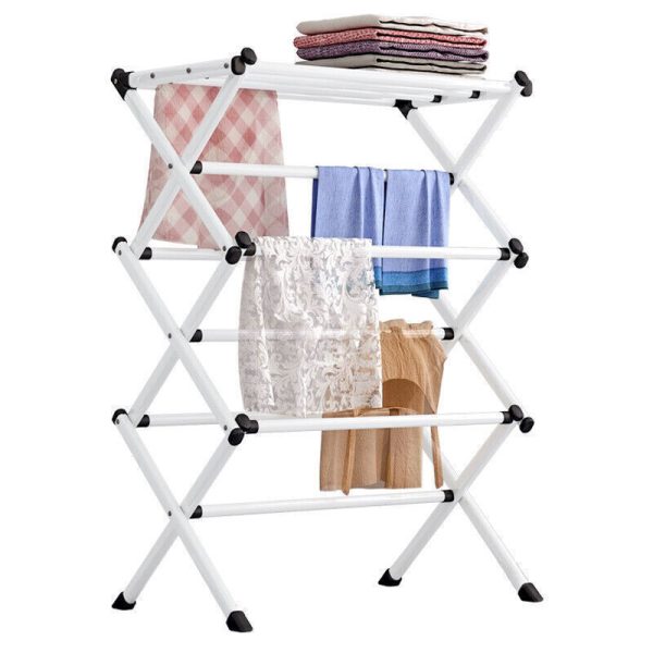 3 Tier Clothes Airer Dryer Metal Laundry Horse Drying Rack Indoor Outdoor Patio - Image 4